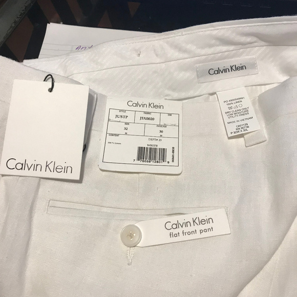 Calvin Klein - flat front pant 100% linen-NWT - Picture 5 of 8